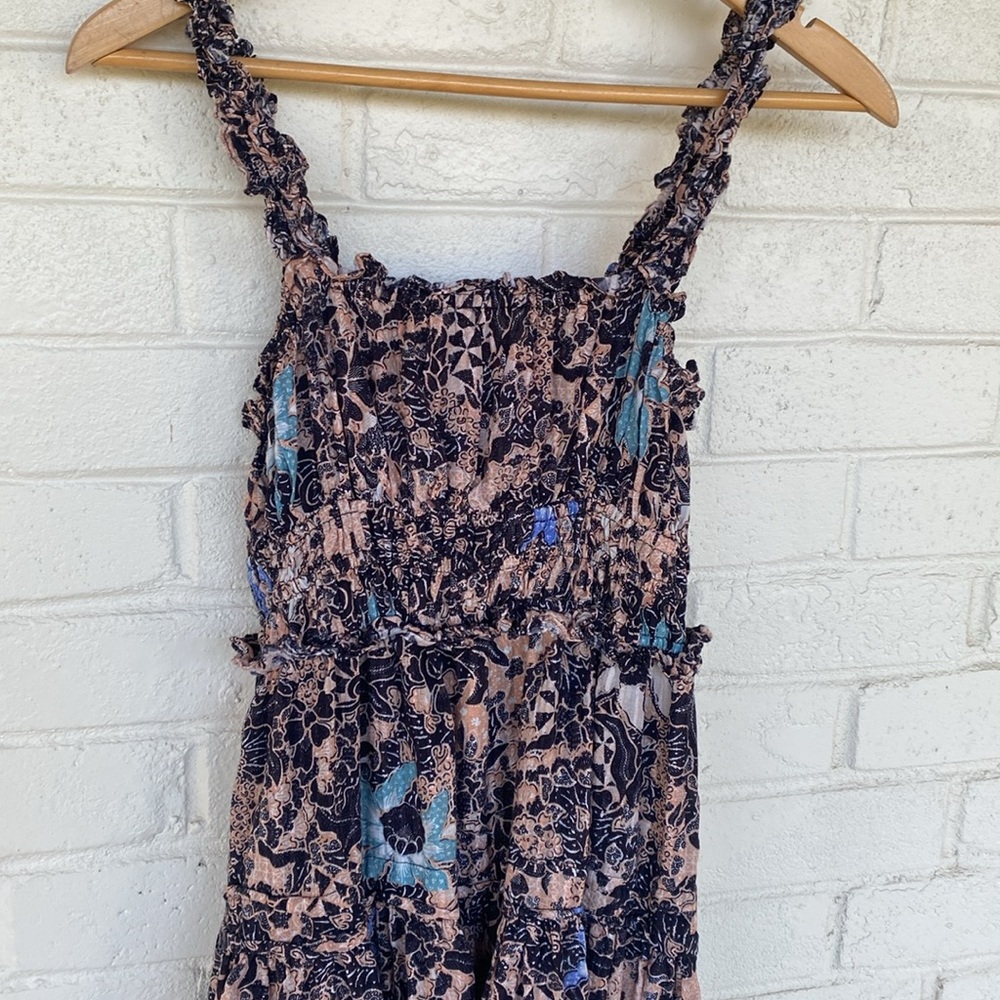 Ulla Johnson Annisa Midi Floral Tiered Dress in Faded Coral 2 - Picture 3 of 8
